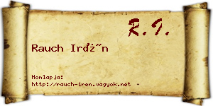 Rauch Irén névjegykártya