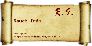 Rauch Irén névjegykártya